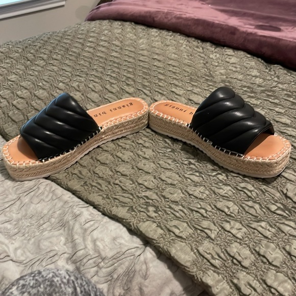 Gianni bini black sandals mule style size 7 platform - Picture 4 of 6